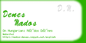 denes mados business card